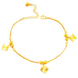 European Hot Woman Party Square Beads 24KT Anklet