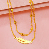 Feather Two Layer 24KT Beach Anklet