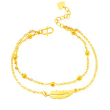 Feather Two Layer 24KT Beach Anklet
