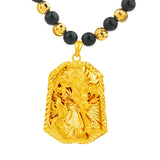 European Dragon Rectangle 24KT Pendant Necklace