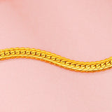 European Fine Man Male Party Birthday Wedding Gift Flat 24KT Chain Necklace