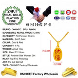 OMHXFC Jewelry PN454 Woman Party Birthday Wedding Gift 24KT Pendant Charm