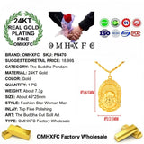 OMHXFC Jewelry PN470 Buddha 24KT Pendant Charm