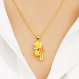 European Fine Woman Girl Party Birthday Wedding Gift Rose Pendant Charm