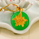 European Flower Round 24KT Pendant Charm