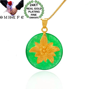 European Flower Round 24KT Pendant Charm