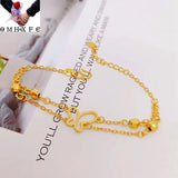 European Fine Woman Party Birthday Butterfly Beads 24KT Bracelet