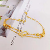 European Fine Woman Party Birthday Butterfly Beads 24KT Bracelet