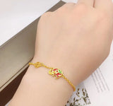 OMHXFC YM1025 Elephant Bracelet 24KT European Fine Woman Girl Party Gift