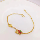 OMHXFC YM1025 Elephant Bracelet 24KT European Fine Woman Girl Party Gift