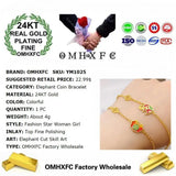 OMHXFC YM1025 Elephant Bracelet 24KT European Fine Woman Girl Party Gift