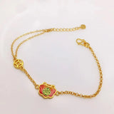 OMHXFC YM1025 Elephant Bracelet 24KT European Fine Woman Girl Party Gift