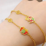 OMHXFC YM1025 Elephant Bracelet 24KT European Fine Woman Girl Party Gift
