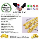 OMHXFC Jewelry YM109 Wide Chain 24KT Bracelet