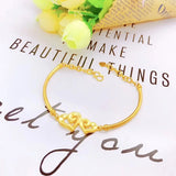 OMHXFC Jewelry YM152 Two Hearts 24KT Bracelet Bangle