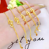 OMHXFC Jewelry YM152 Two Hearts 24KT Bracelet Bangle