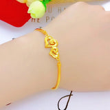 OMHXFC YM152 Two Hearts 24KT Bracelet Bangle
