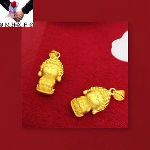 European Fine Woman Man Party Wedding Gift Buddha 24KT Pendant Charm