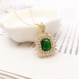 OMHXFC YM1707 Square Zircon 24KT Pendant Charm