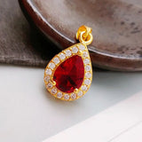 OMHXFC YM1707 Square Zircon 24KT Pendant Charm