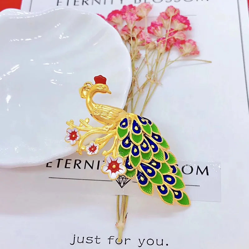 European Fine Peacock Pendant Charm for Women