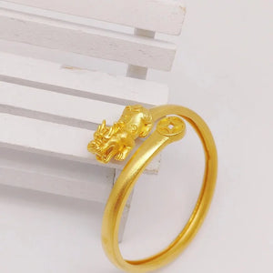 European PIXIU Coin 24KT Bracelet Bangle for Her