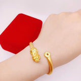European PIXIU Coin 24KT Bracelet Bangle for Her