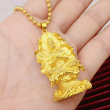 OMHXFC Vintage GUANYIN 24KT Pendant Charm