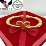 European Party Wedding Gift Love Open 24KT Bangle