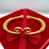European Party Wedding Gift Love Open 24KT Bangle