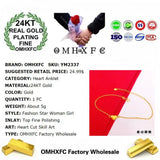 European Fine Heart Slim 24KT Beach Anklet