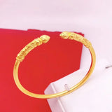 European Hot Fine Woman Vintage Open 24KT Bangle