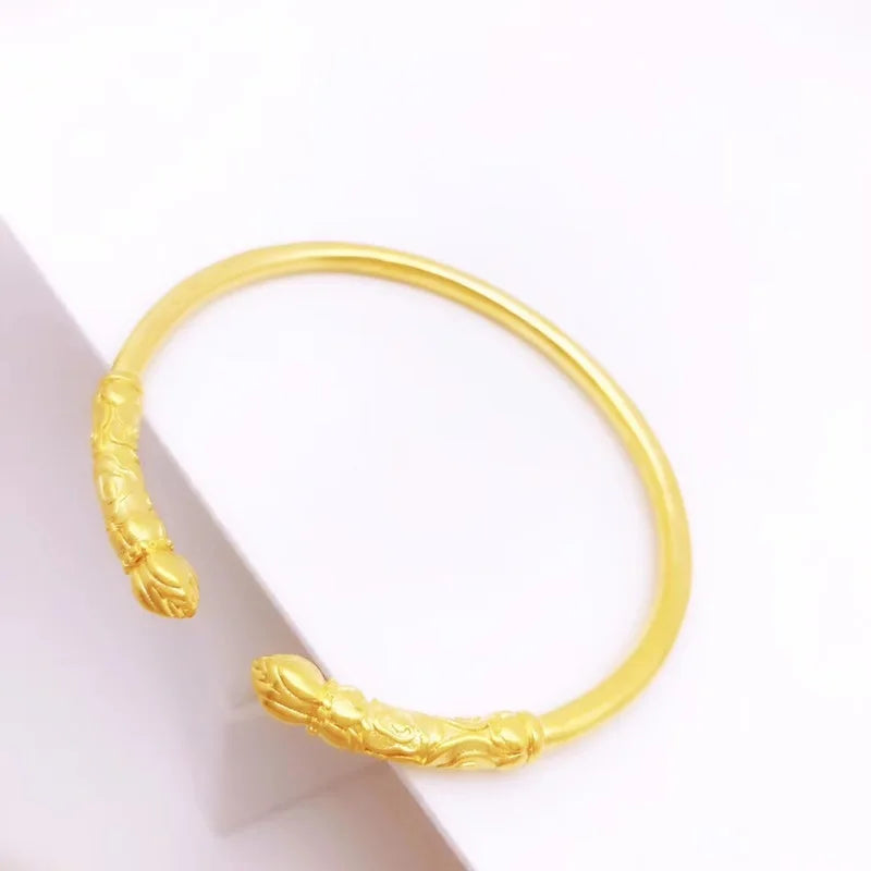 European Hot Fine Woman Vintage Open 24KT Bangle