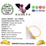 European Hot Fine Woman Vintage Open 24KT Bangle