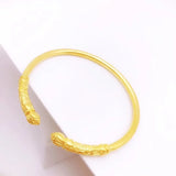 European Hot Fine Woman Vintage Open 24KT Bangle