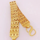 European Fine Man Party Wide Watch 24KT Bracelet Bangle