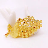 European Hot Fine Woman Girl Party Peacock 24KT Pendant Charm