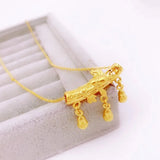 European Fine Woman Girl Party Gift Tube Bell 24KT Pendant Charm