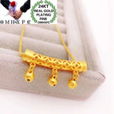 European Fine Woman Girl Party Gift Tube Bell 24KT Pendant Charm