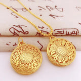 European Fine Woman Girl Party Wedding Gift Round Flower 24KT Pendant