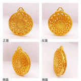European Fine Woman Girl Party Wedding Gift Round Flower 24KT Pendant