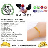 OMHXFC Vintage PIXIU 24KT Bracelet Bangle for European Woman Girl