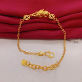 OMHXFC Vintage PIXIU 24KT Bracelet Bangle for European Woman Girl