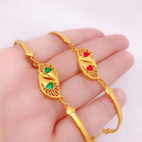 OMHXFC YM364 Fine Woman Phoenix Tail 24KT Bangle