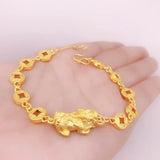Vintage PIXIU Coin 24KT Bangle European Fine Woman