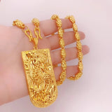 European Fine Dragon 24KT Necklace Gift