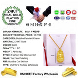 European Fine Woman Man Party Birthday Wedding Gift 24KT Buddha Pendant