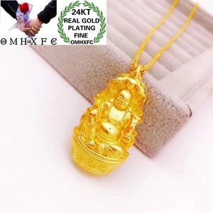 European Fine Woman Man Party Birthday Wedding Gift 24KT Buddha Pendant