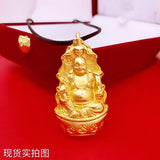 European Fine Woman Man Party Birthday Wedding Gift 24KT Buddha Pendant