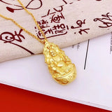 European Fine Woman Man Party Birthday Wedding Gift 24KT Buddha Pendant
